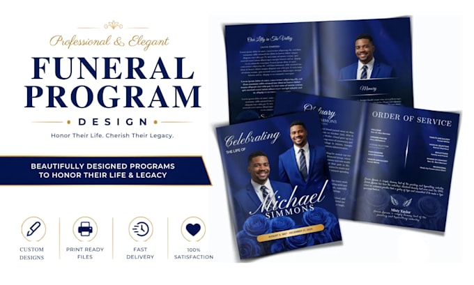 funeral program, obituary program, memorial program, and funeral flyer