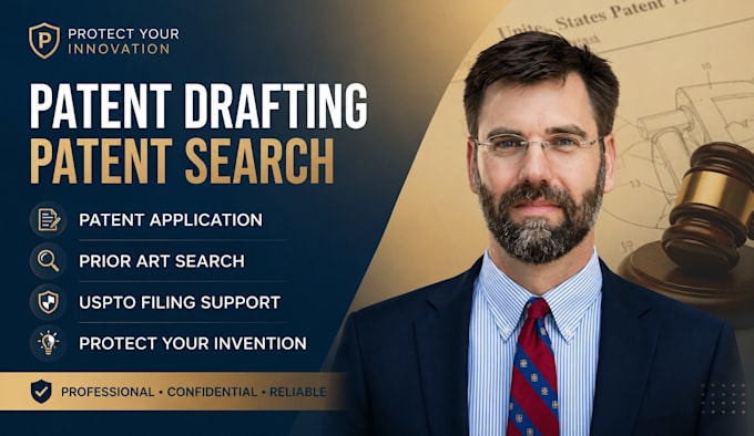 draft patent application, patent search and uspto filing support