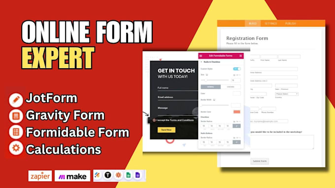 design custom online form using jotform gravity wpforms formidable forms