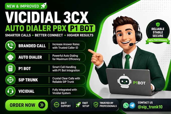 set up p1 bot provide auto dialer make unlimited calls