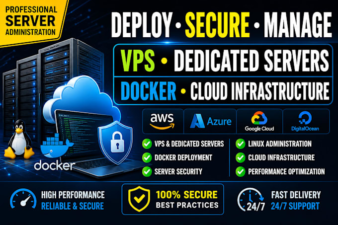 deploy, secure, and manage vps dedicated servers docker and cloud infrastructure