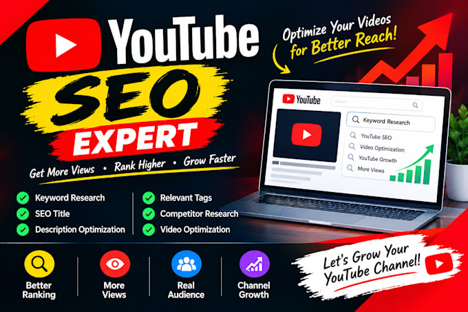 professional youtube video SEO to increase views, ranking