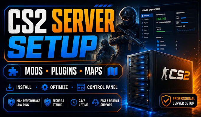 install and configure your cs2 server with plugins mods maps and game panel