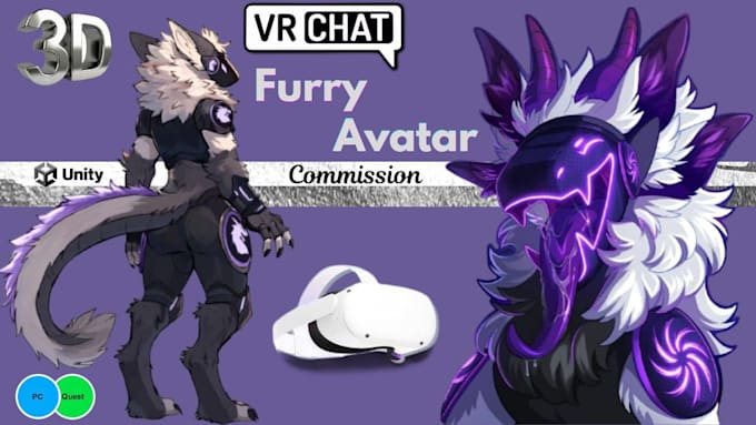 create a custom furry vrchat avatar with toggles, visemes unity vrc optimization