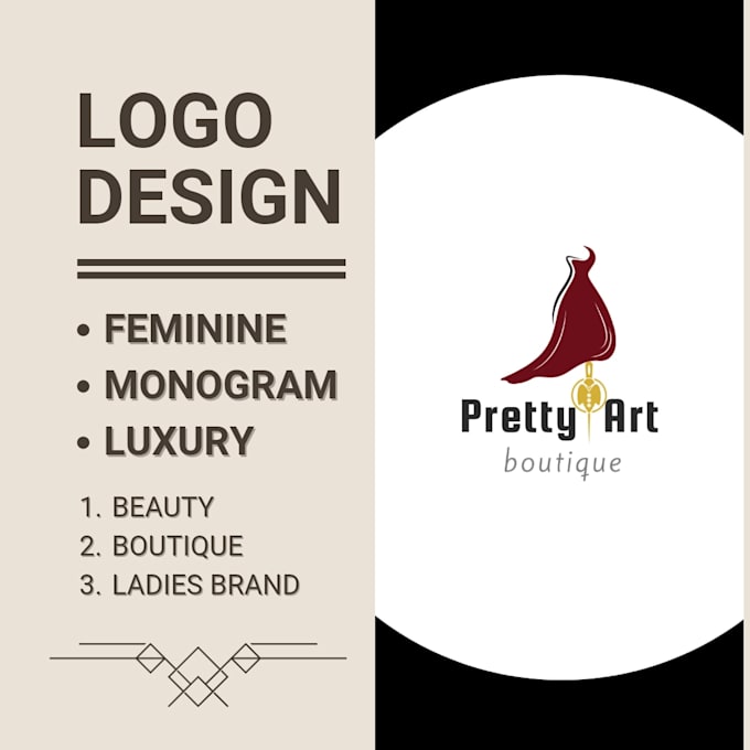 design a luxury feminine logo of your brand