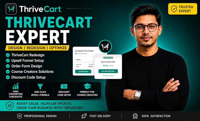 do thrivecart redesign, upsell funnel, order form, course creators discount code