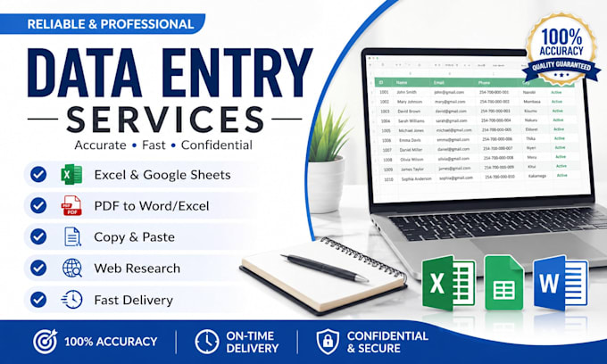 be your reliable virtual assistant for administrative tasks and data entry tasks