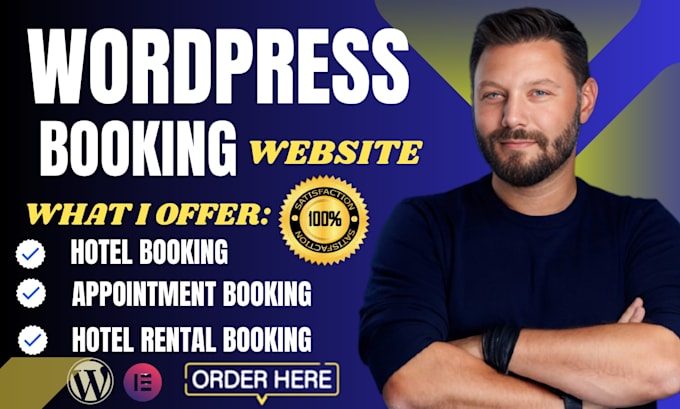 design wordpress booking website, hotel booking, appointment booking system