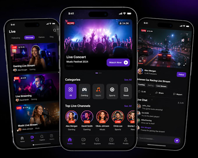 develop live streaming app video streaming app ott streaming app