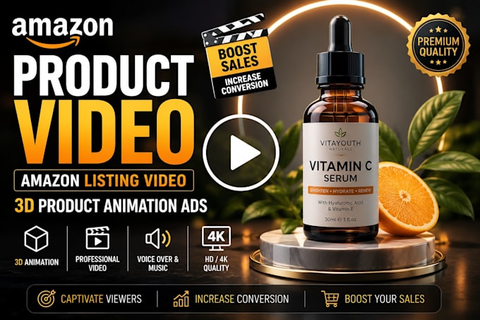 create amazon product video, amazon listing video, 3d product animation ads