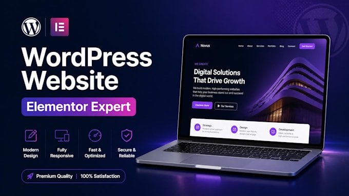 design a modern wordpress website using elementor pro