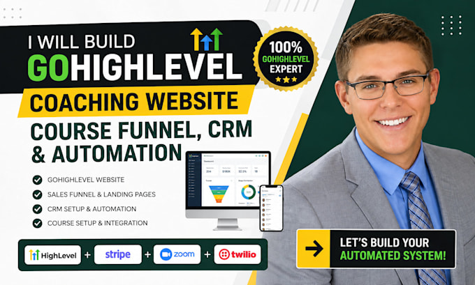 gohighlevel coaching website ghl course sales funnel crm automation