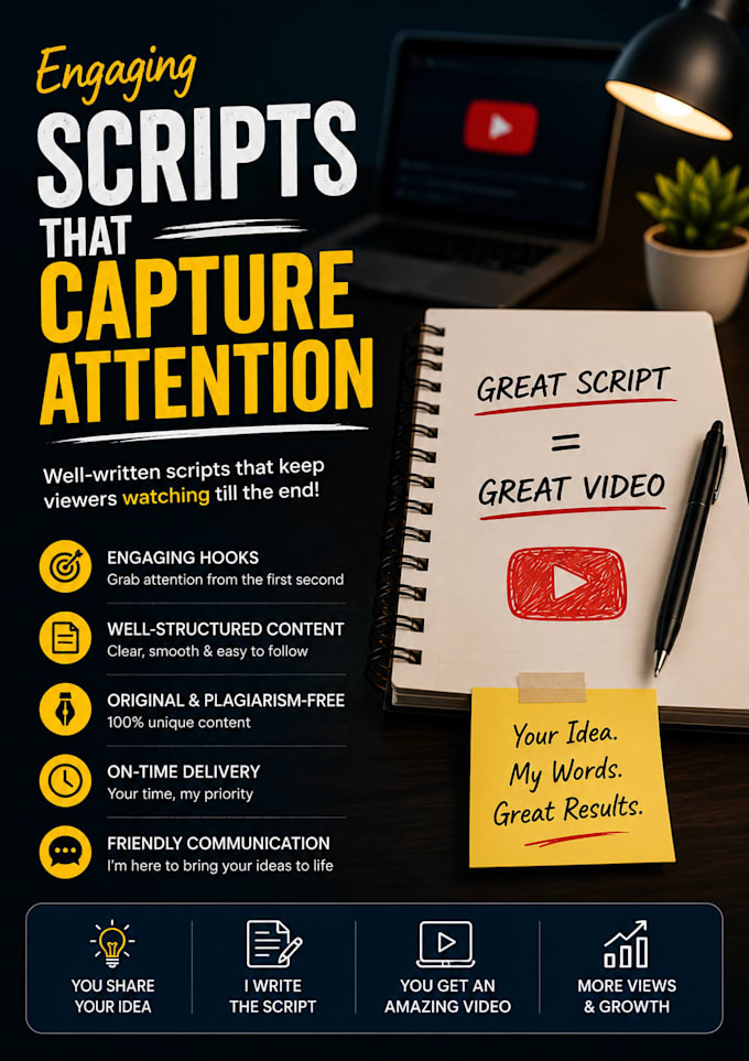 write engaging youtube scripts for faceless channels
