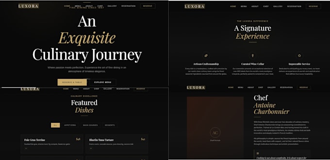 create a premium luxury restaurant website using nextjs