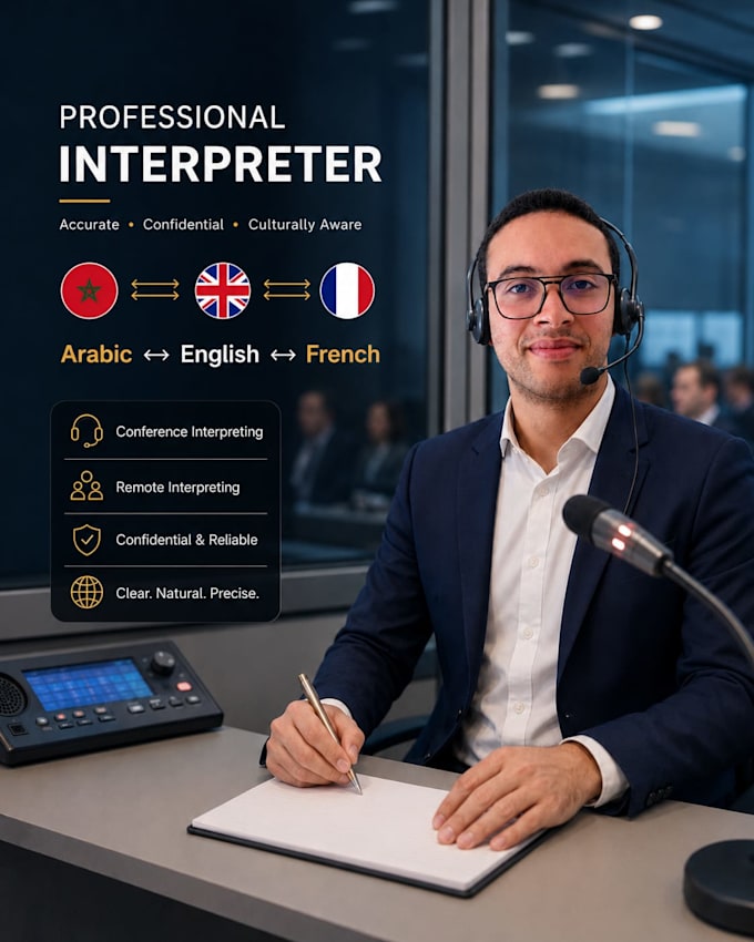 interpret trilingually en, fr, ar