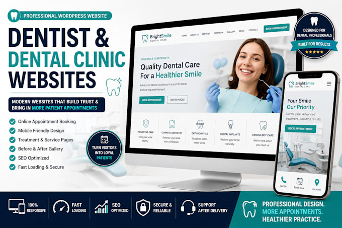 design dentist dental clinic orthodontist wordpress website