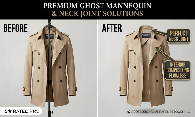 do expert ghost mannequin and apparel photo editing