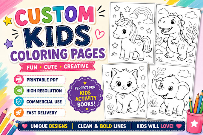 create custome kids coloring pages and coloring books