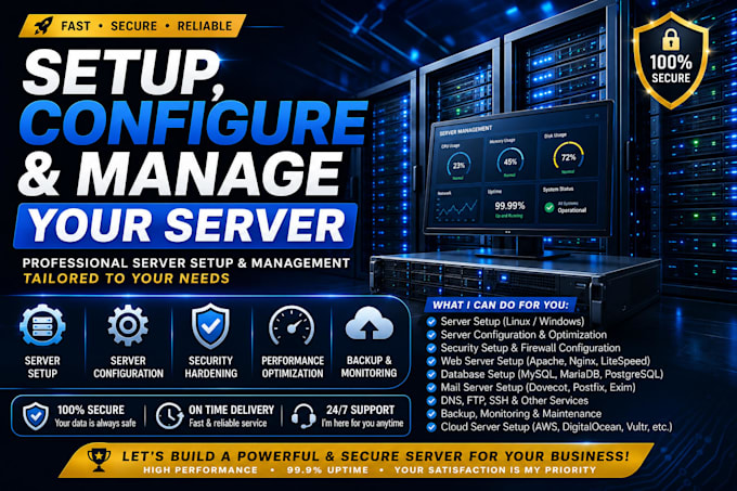 setup, configure and manage your server
