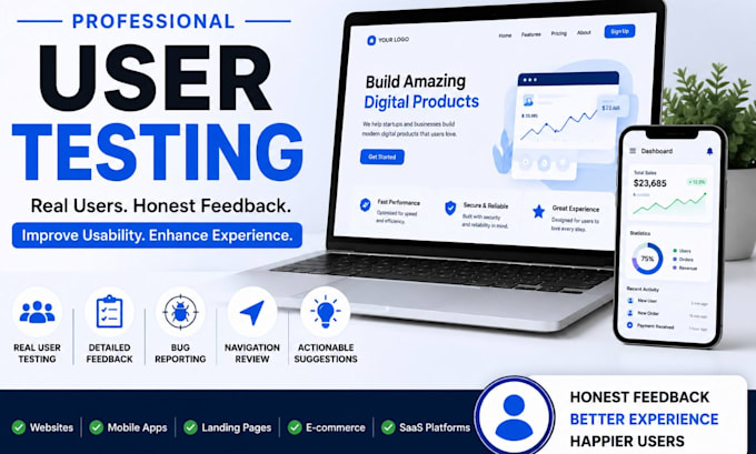 do website testing and app testing, QA, usability, UI UX and bug reporting