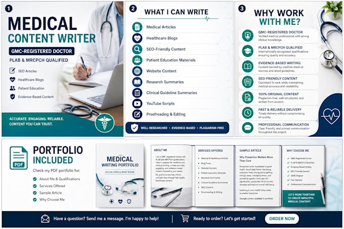 write SEO medical articles by a gmc registered doctor