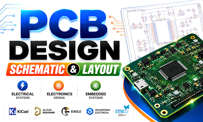 do pcb schematic layout, pcb circuit design for electrical and embedded system