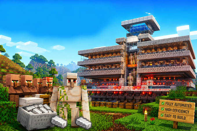 build automatic farms for minecraft java or bedrock survival