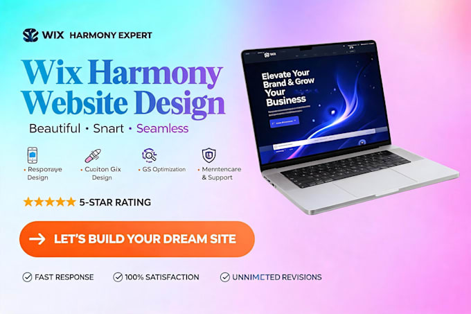 design wix harmony website, wix studio website, wix website design and redesign