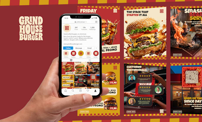 design instagram feed posts for your restaurant, cafe or food brand
