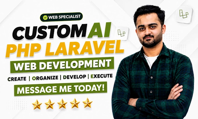 build quick ai custom laravel website, web application