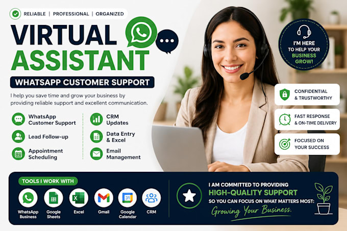 provide professional whatsapp customer support and virtual assistance