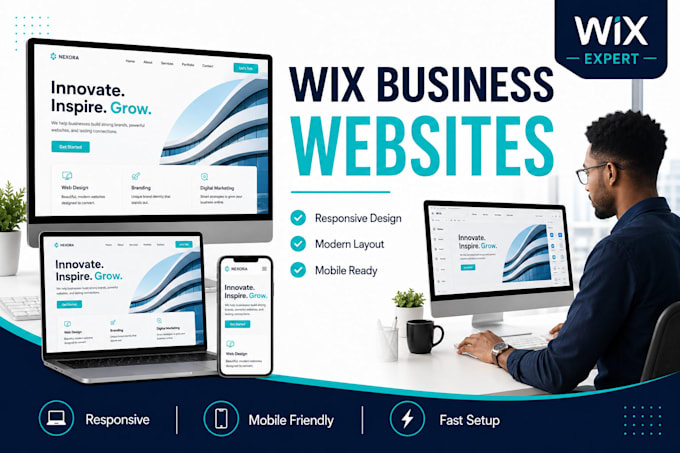 design and build a responsive wix business website and ecommerce website