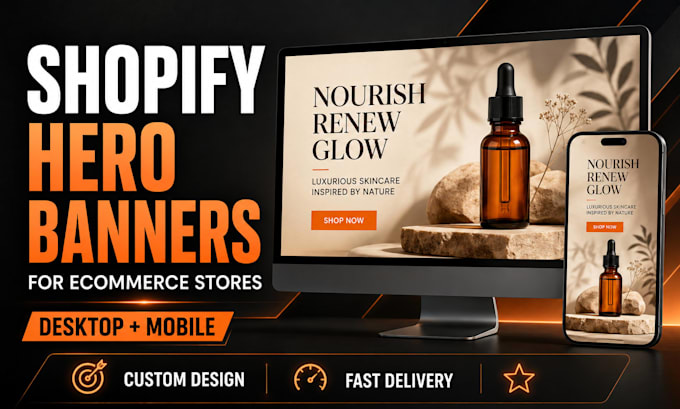 design high converting shopify hero banners for ecommerce stores