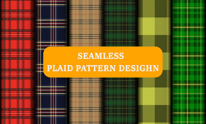 design custom seamless plaid and check patterns  for textile, fabric