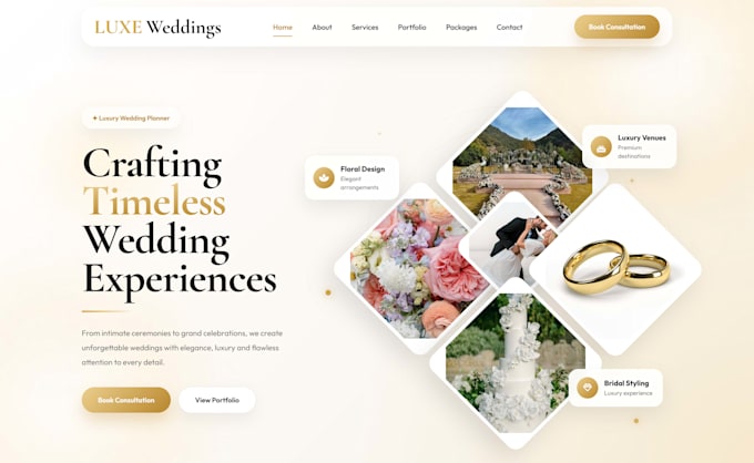 design a responsive wedding website using HTML, CSS and javascript