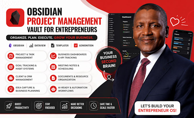 setup an obsidian project management vault for entrepreneurs