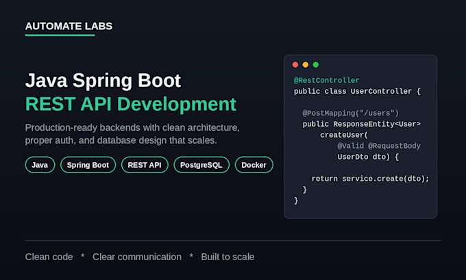develop a scalable java spring boot rest API