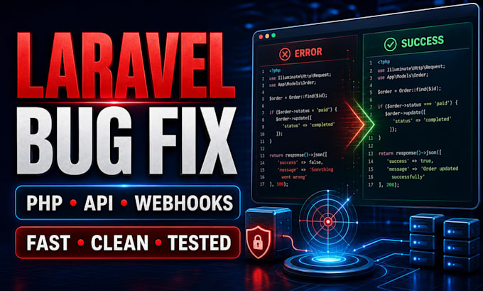 fix laravel bugs PHP errors apis and webhooks