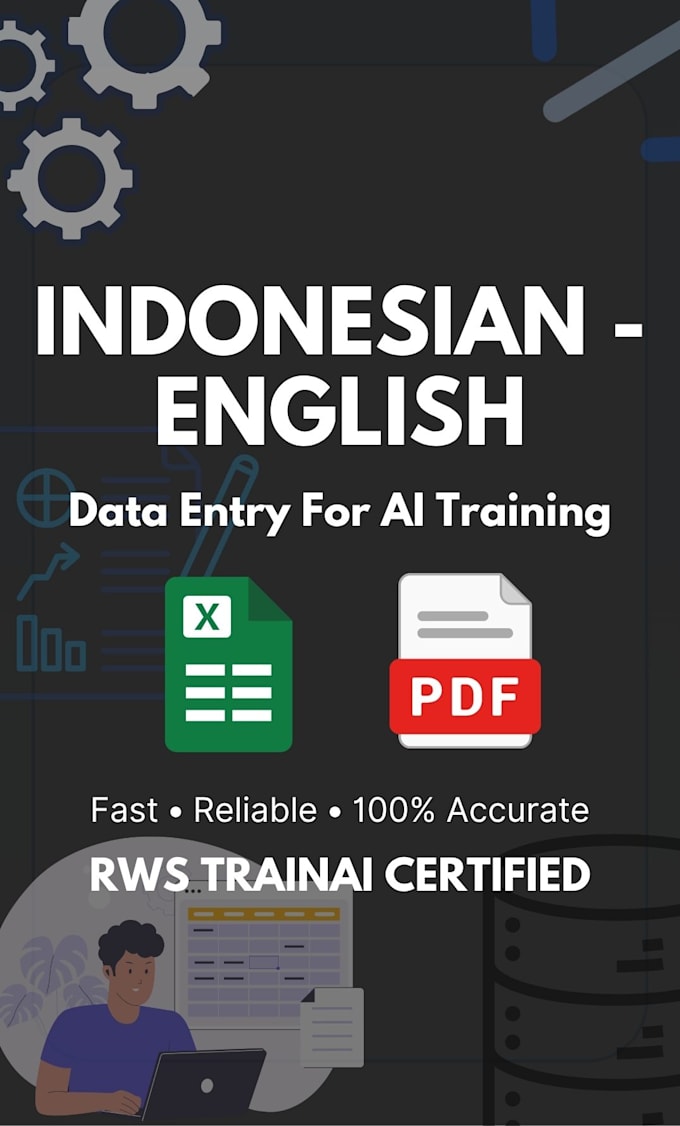 do indonesian to english data entry for ai training and rws