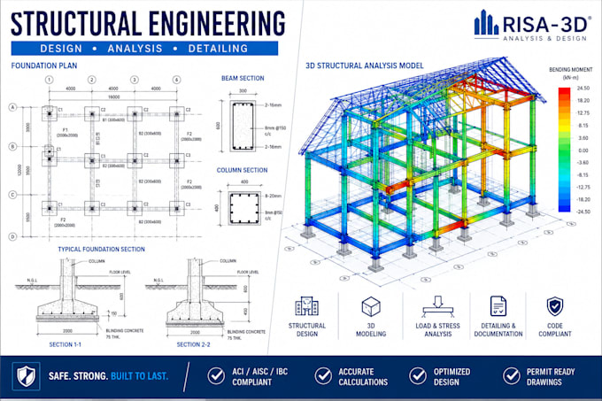 do structural engineering calculations foundation plan beam design