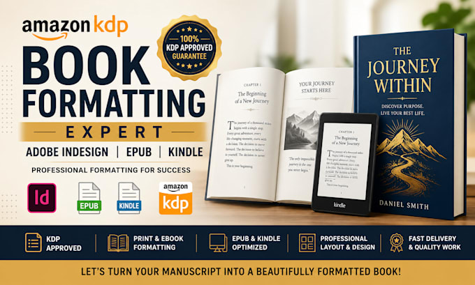 amazon KDP book formatting expert adobe indesign epub kindle