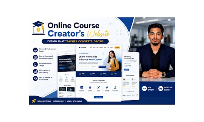 create online course creators website using wix