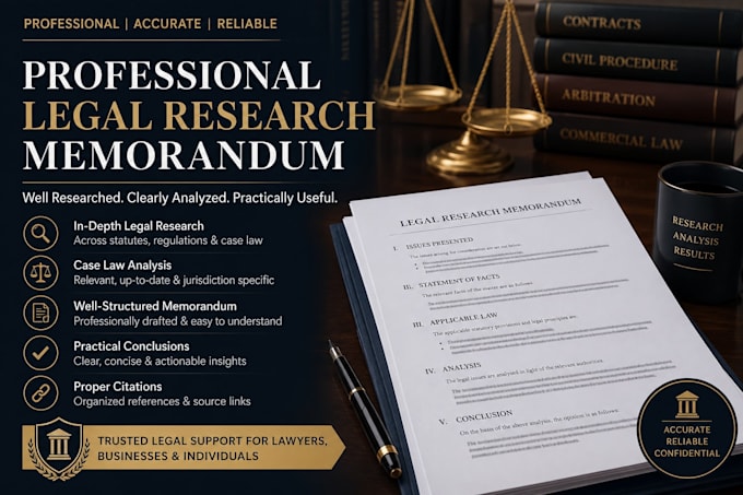 prepare a commercial legal research memorandum with case law