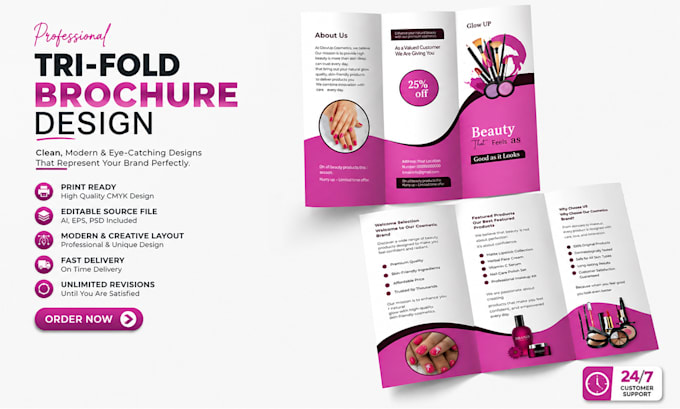 design a professional trifold brochure