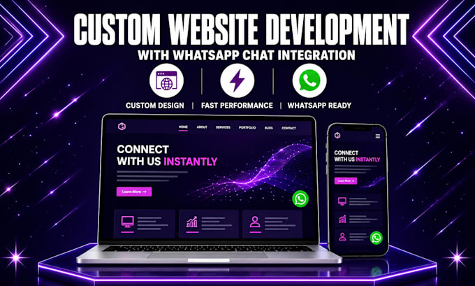 design a custom responsive website with whatsapp chat integration