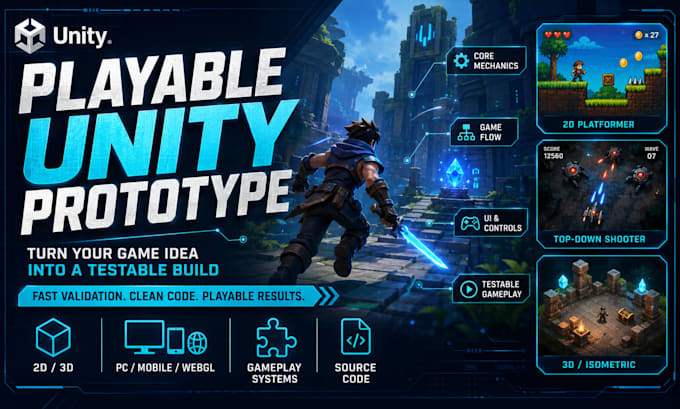 develop a playable unity prototype for your game idea