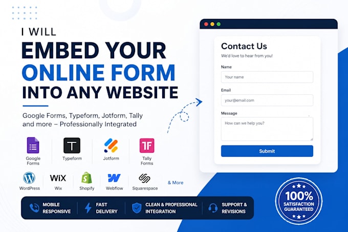 embed google form, typeform, jotform, or tally into your website