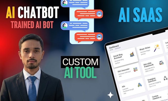 develop ai website ,a i chatbot, ai saas app or ai software
