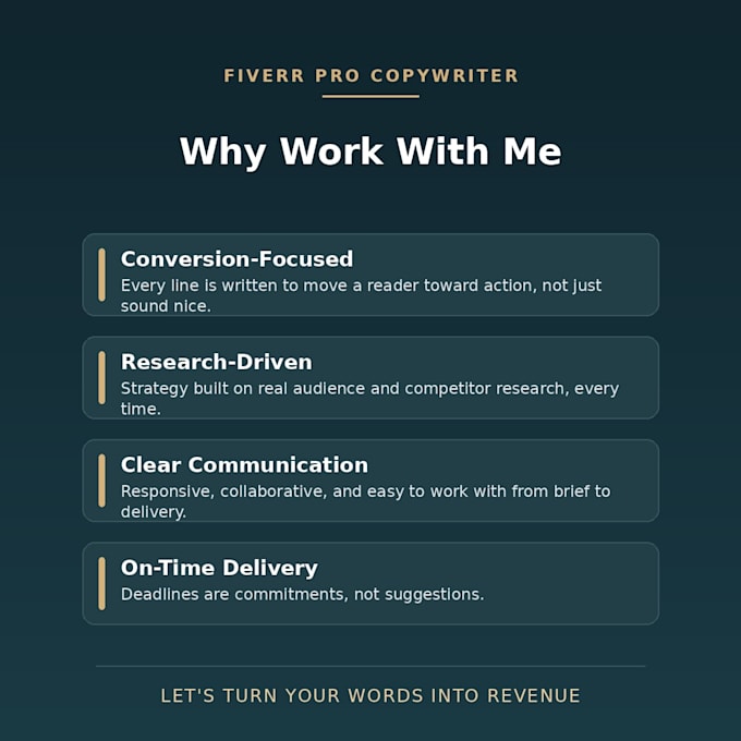 write sales copy for websites, funnels and email marketing