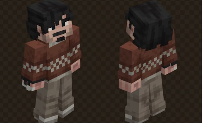 create your custom minecraft skin,pixel art background ,topdown